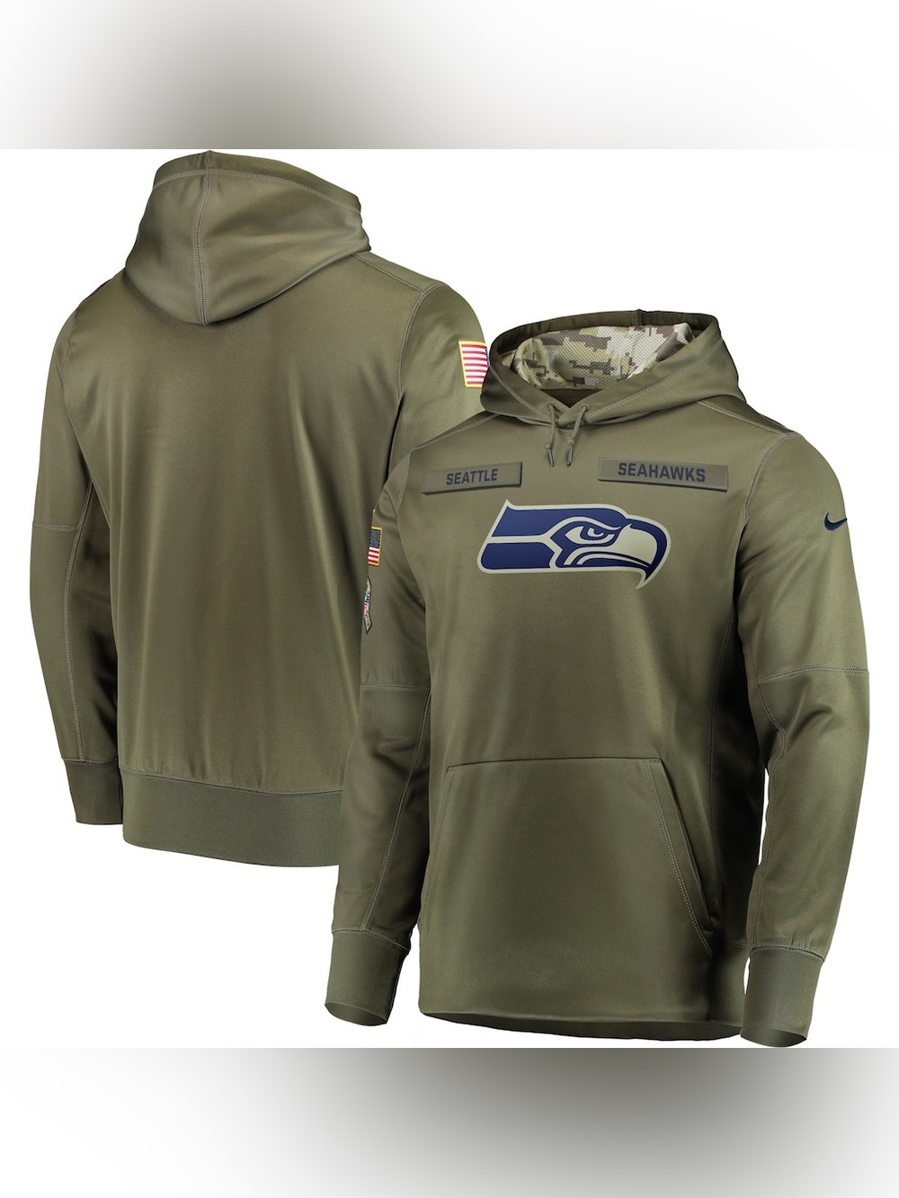 Men's Nike Olive Seattle Seahawks Salute to Service Hoodie in XL